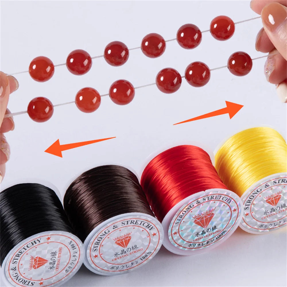 1Roll/lot 60m Strong Elastic Crystal Beading Cord for Bracelets Necklace Stretch Thread Cords Line String DIY Jewelry Making