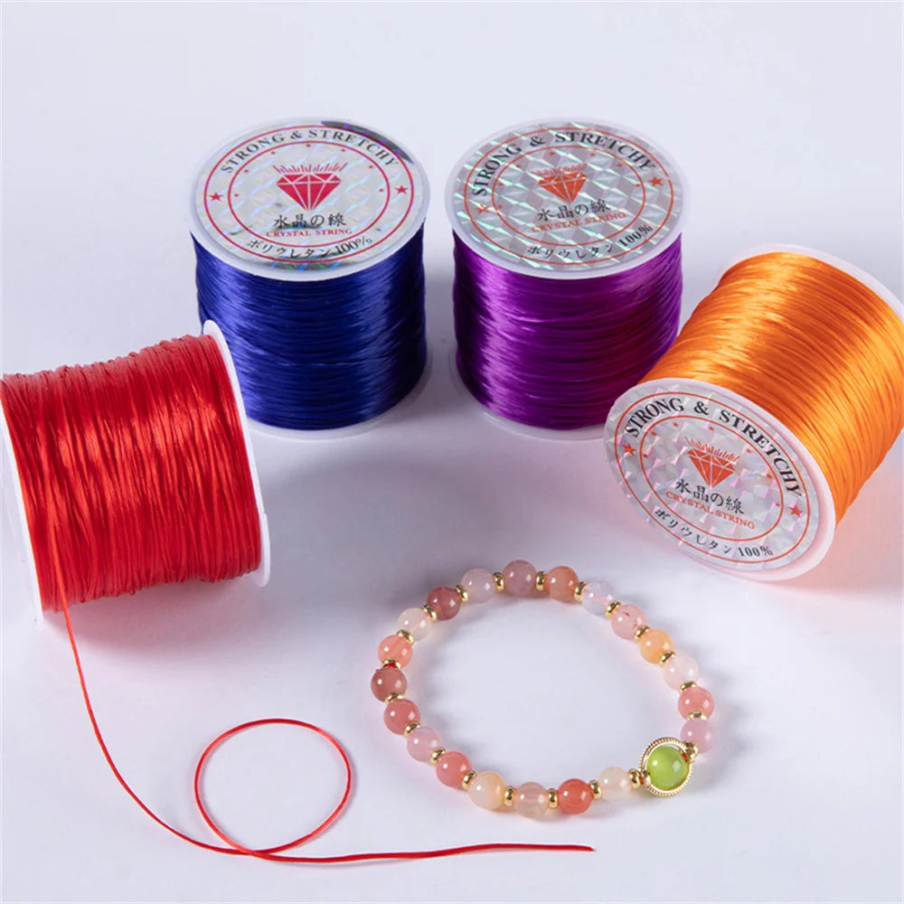 1Roll/lot 60m Strong Elastic Crystal Beading Cord for Bracelets Necklace Stretch Thread Cords Line String DIY Jewelry Making