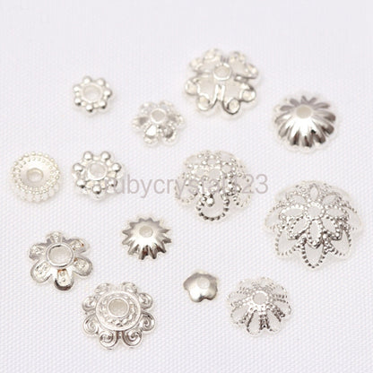 14K Gold Plated Hollow Flower Bead Caps DIY Jewelry Accessories Bracelet Beads End Cap Jewellery Making Supplies Wholesale Lots