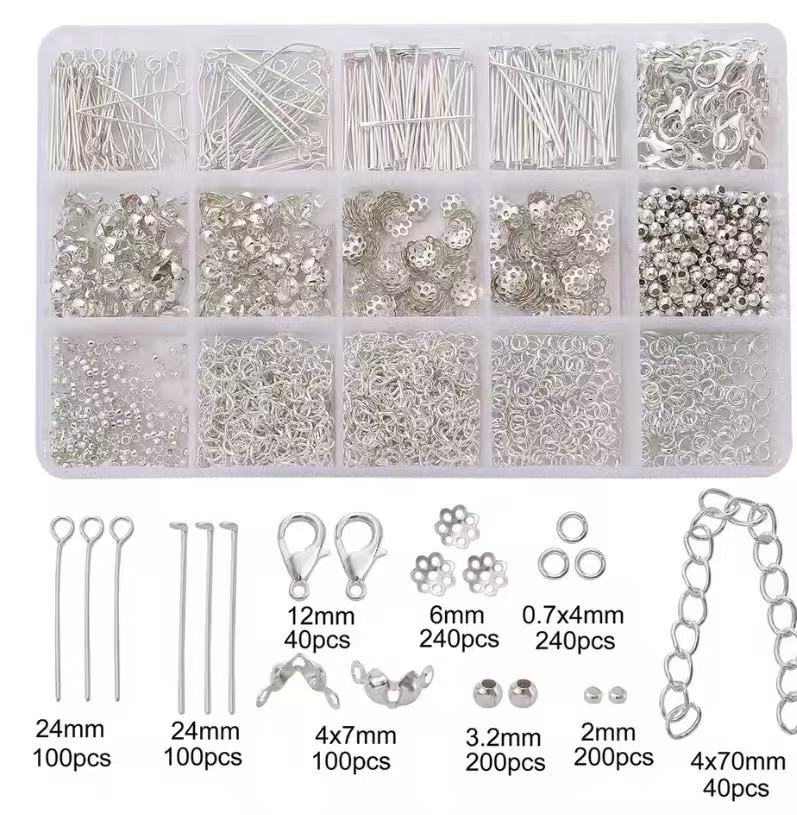 Huge Jewelry Findings Kit 1260PCS DIY Earring & Bracelet Making Supplies