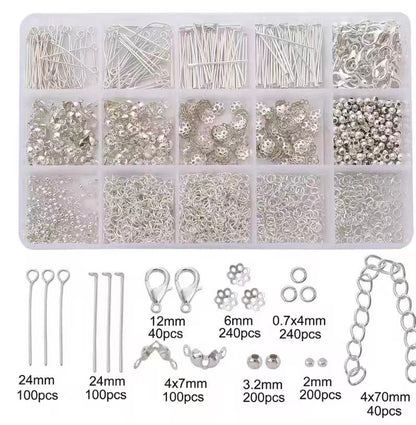 Huge Jewelry Findings Kit 1260PCS DIY Earring & Bracelet Making Supplies