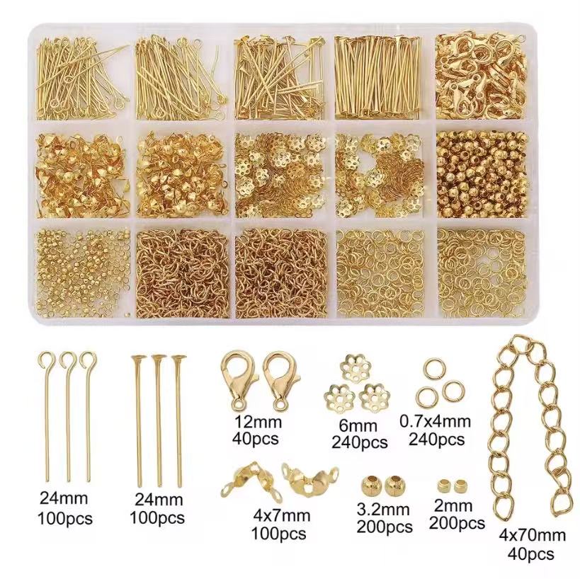 Huge Jewelry Findings Kit 1260PCS DIY Earring & Bracelet Making Supplies