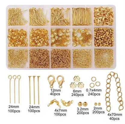 Huge Jewelry Findings Kit 1260PCS DIY Earring & Bracelet Making Supplies