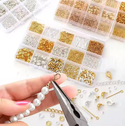 Huge Jewelry Findings Kit 1260PCS DIY Earring & Bracelet Making Supplies