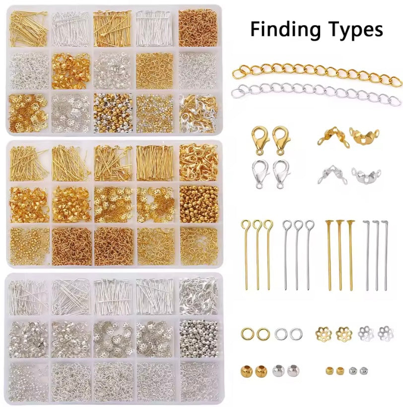 Huge Jewelry Findings Kit 1260PCS DIY Earring & Bracelet Making Supplies